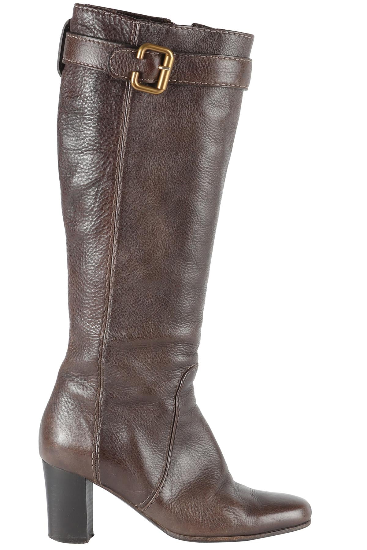 CHLOÉ BROWN LEATHER KNEE HIGH BOOTS EU 35 UK 2 US 5