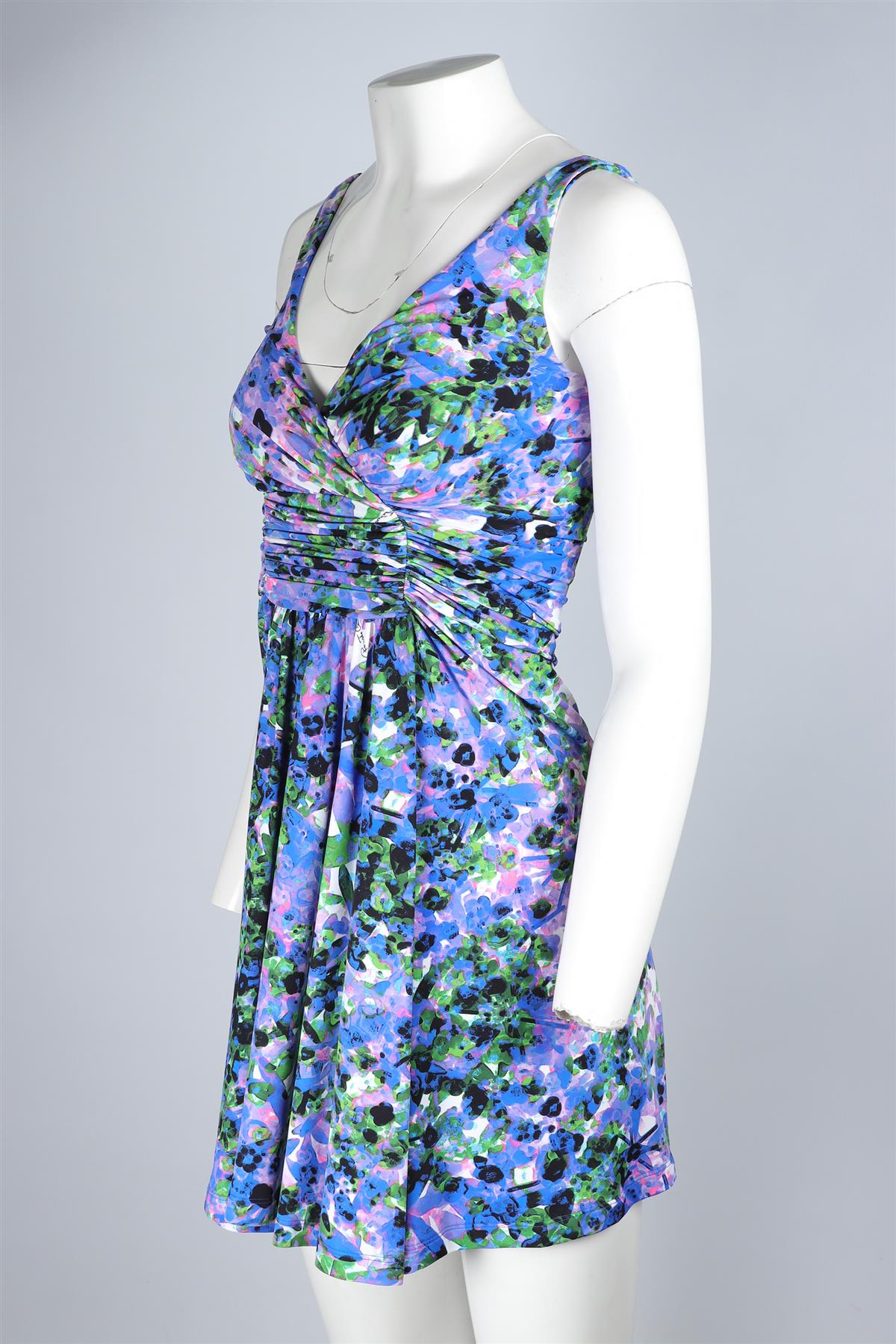ROBERTO CAVALLI MULTI SILK MINI DRESS IT 38 UK 6