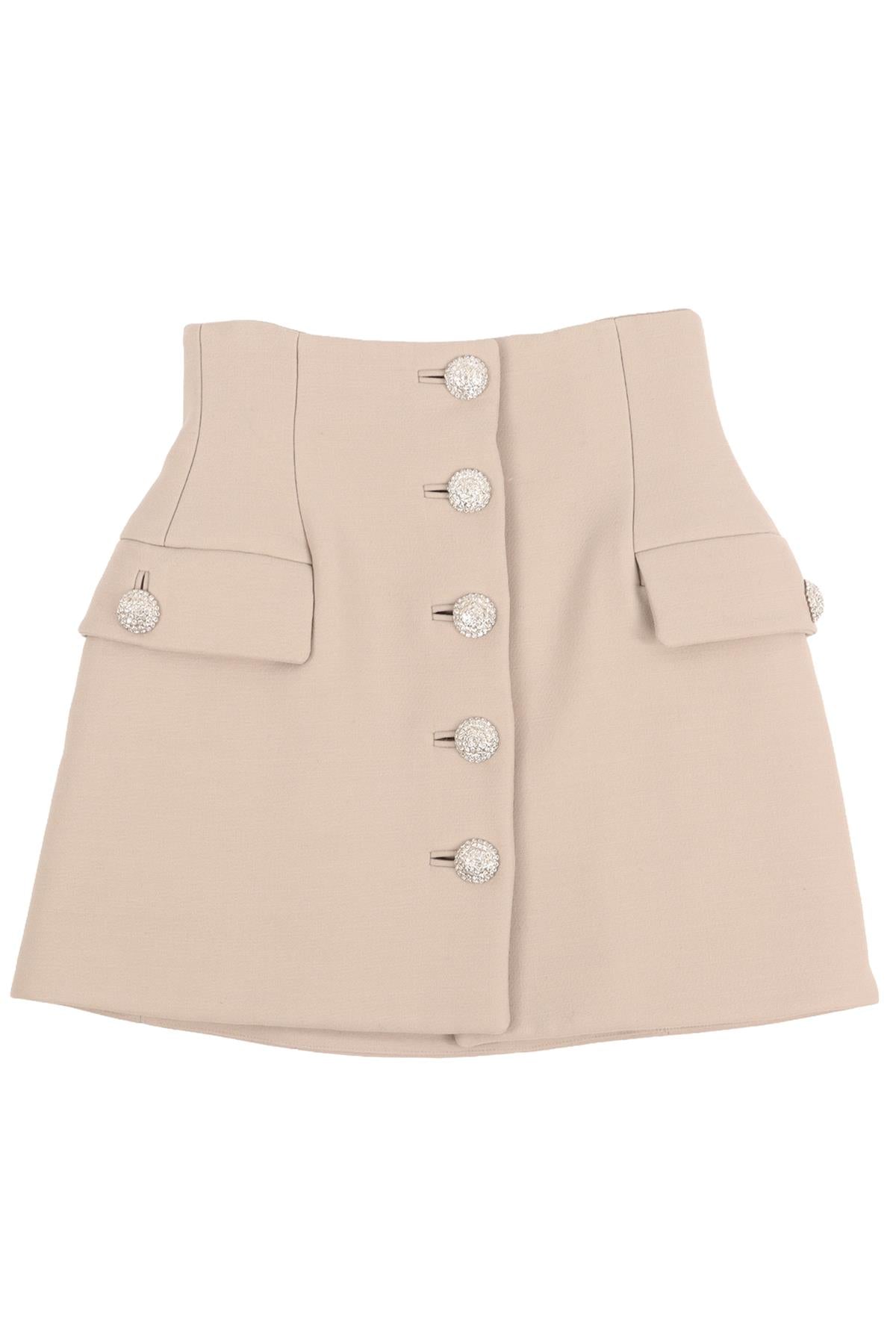 ALESSANDRA RICH GREY WOOL MINI SKIRT IT 38 UK 6