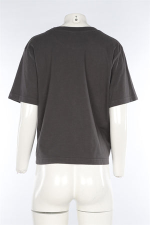 SPORTY & RICH GREY COTTON T-SHIRT MEDIUM