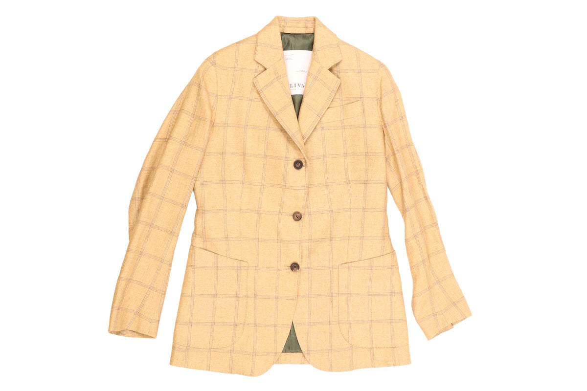 GIULIVA HERITAGE TAN MEN'S LINEN 3 PIECE SUIT IT 40 UK 8