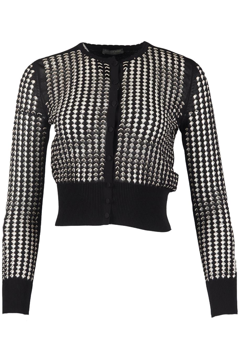 ALEXANDER MCQUEEN CROPPED COTTON BLEND CARDIGAN MEDIUM