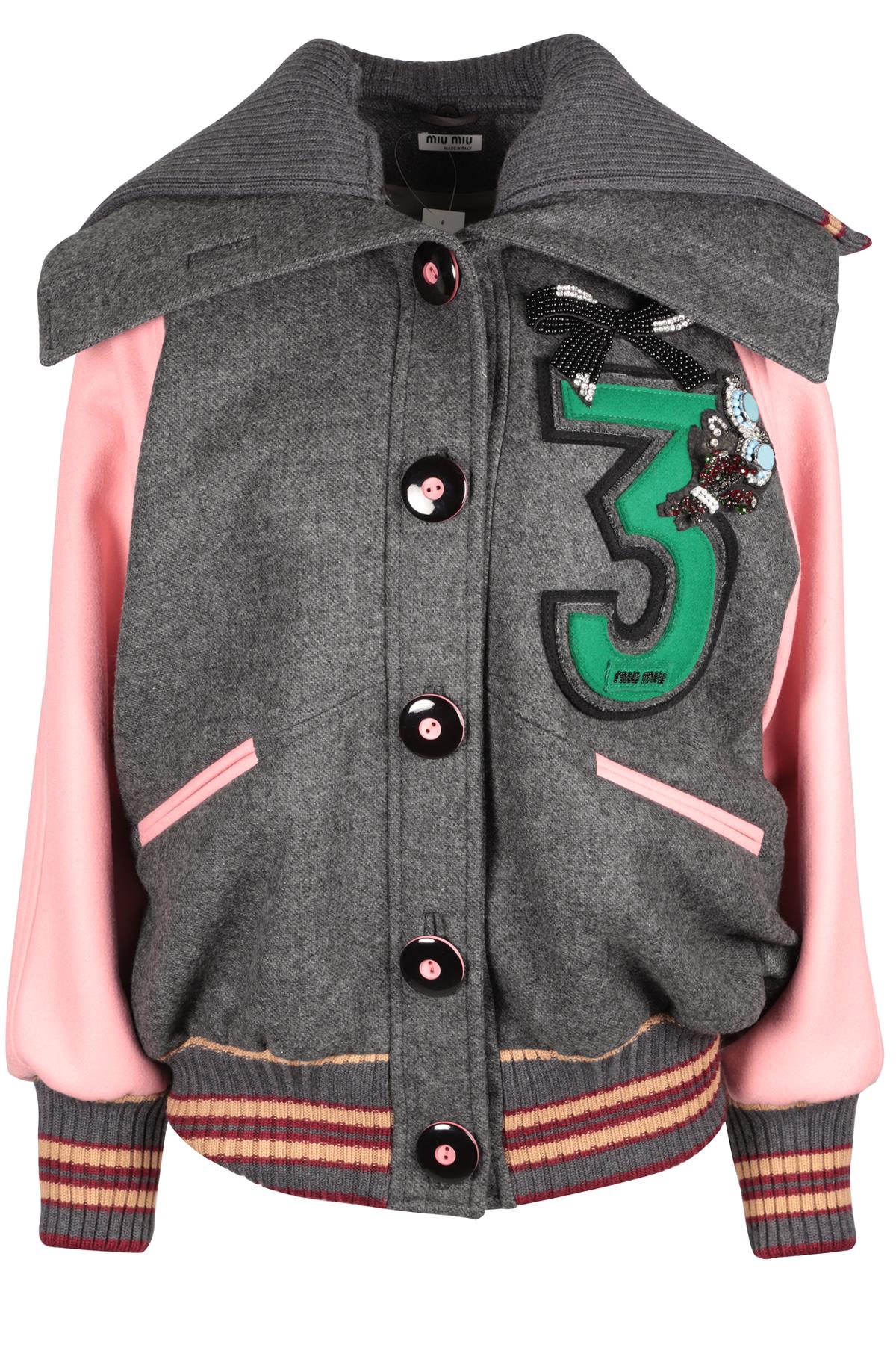 MIU MIU GREY 2017 WOOL JACKET IT 36 UK 4
