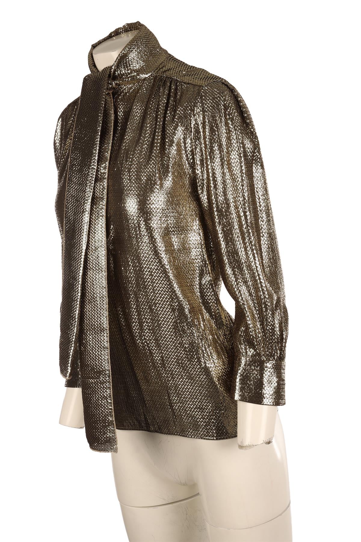 ALBERTA FERRETTI GOLD SILK TOP IT 38 UK 6