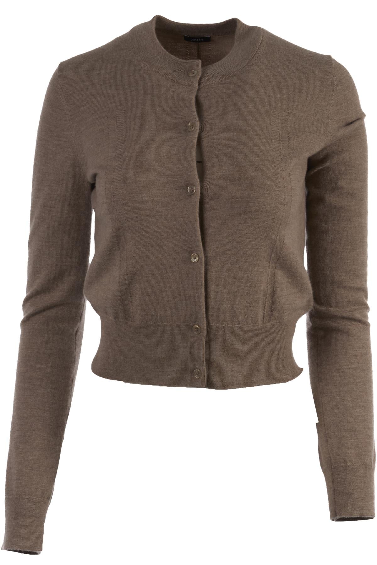 JOSEPH BROWN CASHMERE CARDIGAN XSMALL