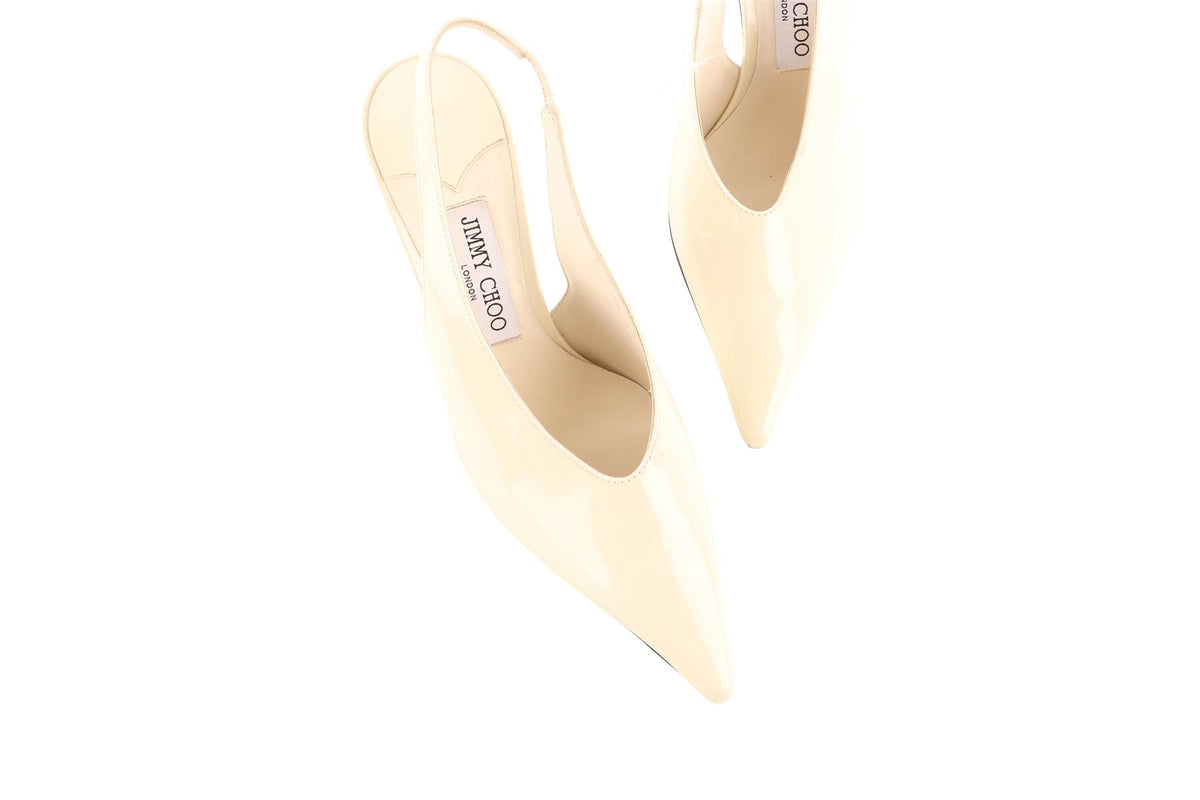 JIMMY CHOO IVORY ISA PATENT LEATHER PUMPS EU 37 UK 4 US 7