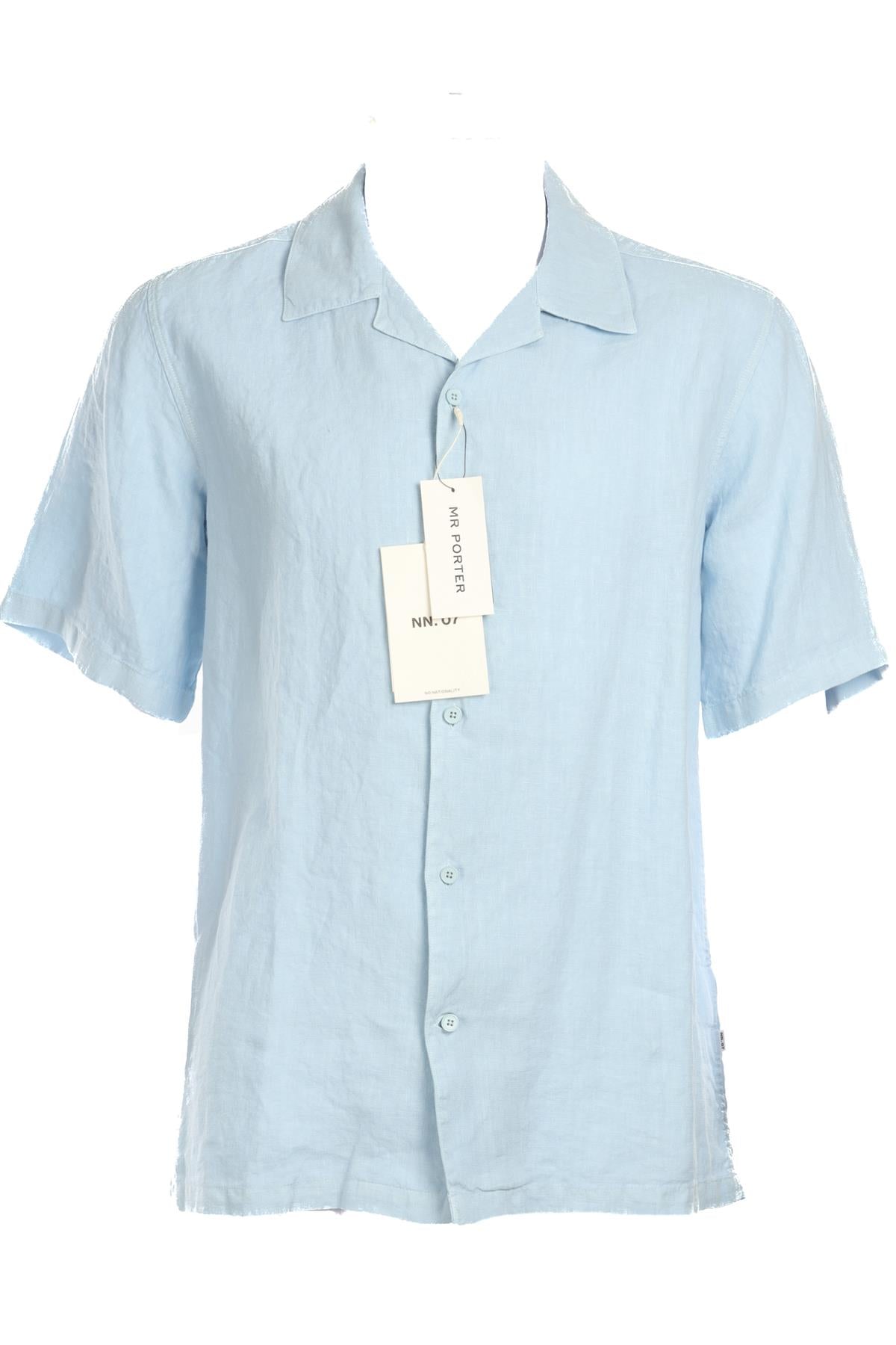 NO NATIONALITY BLUE MENS LINEN SHIRT SMALL