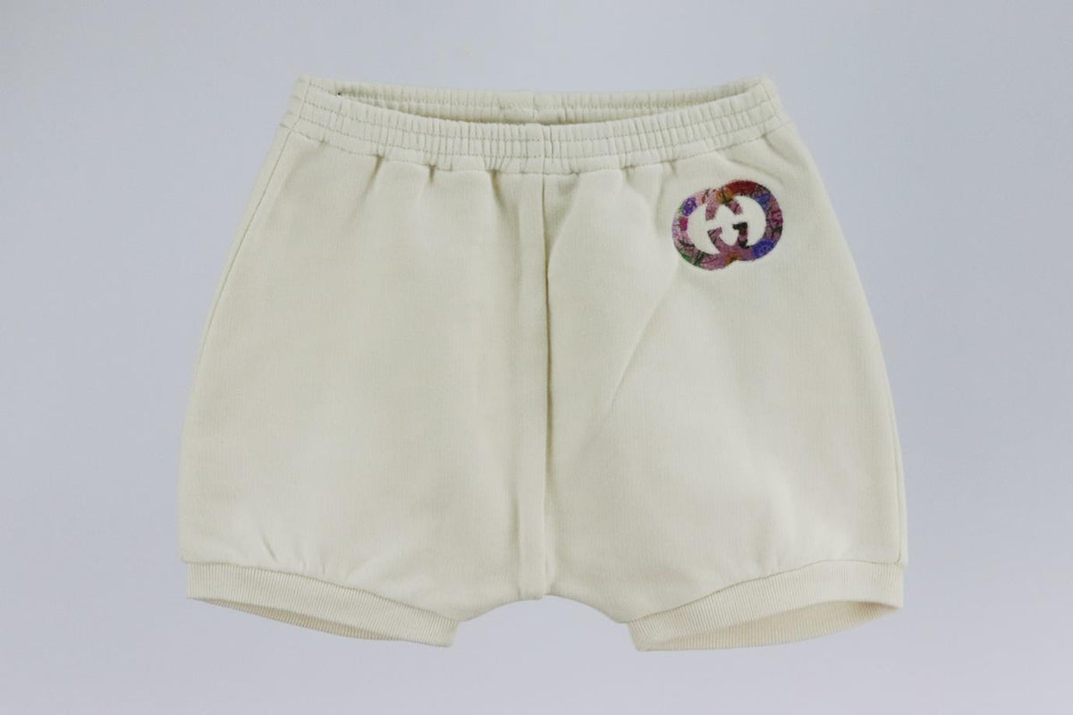 GUCCI BABY GIRLS GG COTTON SHORTS 6-9 MONTHS