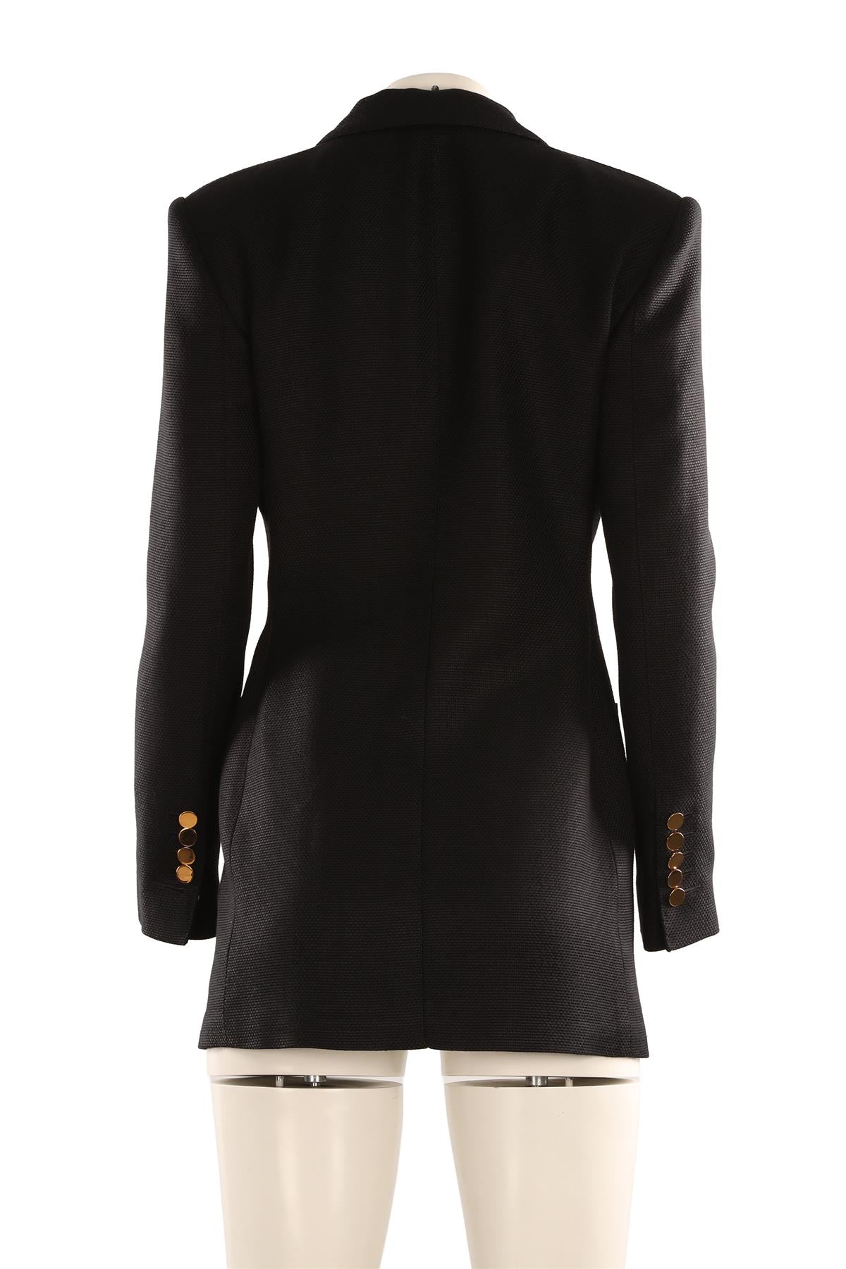 TOM FORD BLACK WOVEN BLAZER IT 38 UK 6