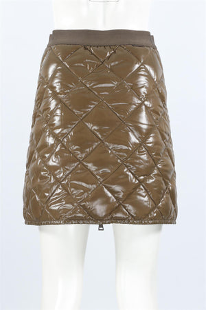 MONCLER KHAKI SHELL MINI SKIRT IT 40 UK 8