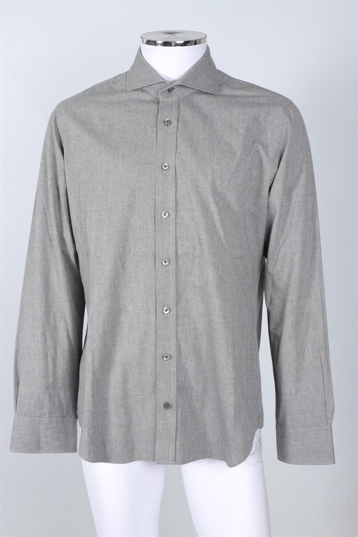 THOM SWEENEY GREY MEN'S COTTON SHIRT 17 UK 46
