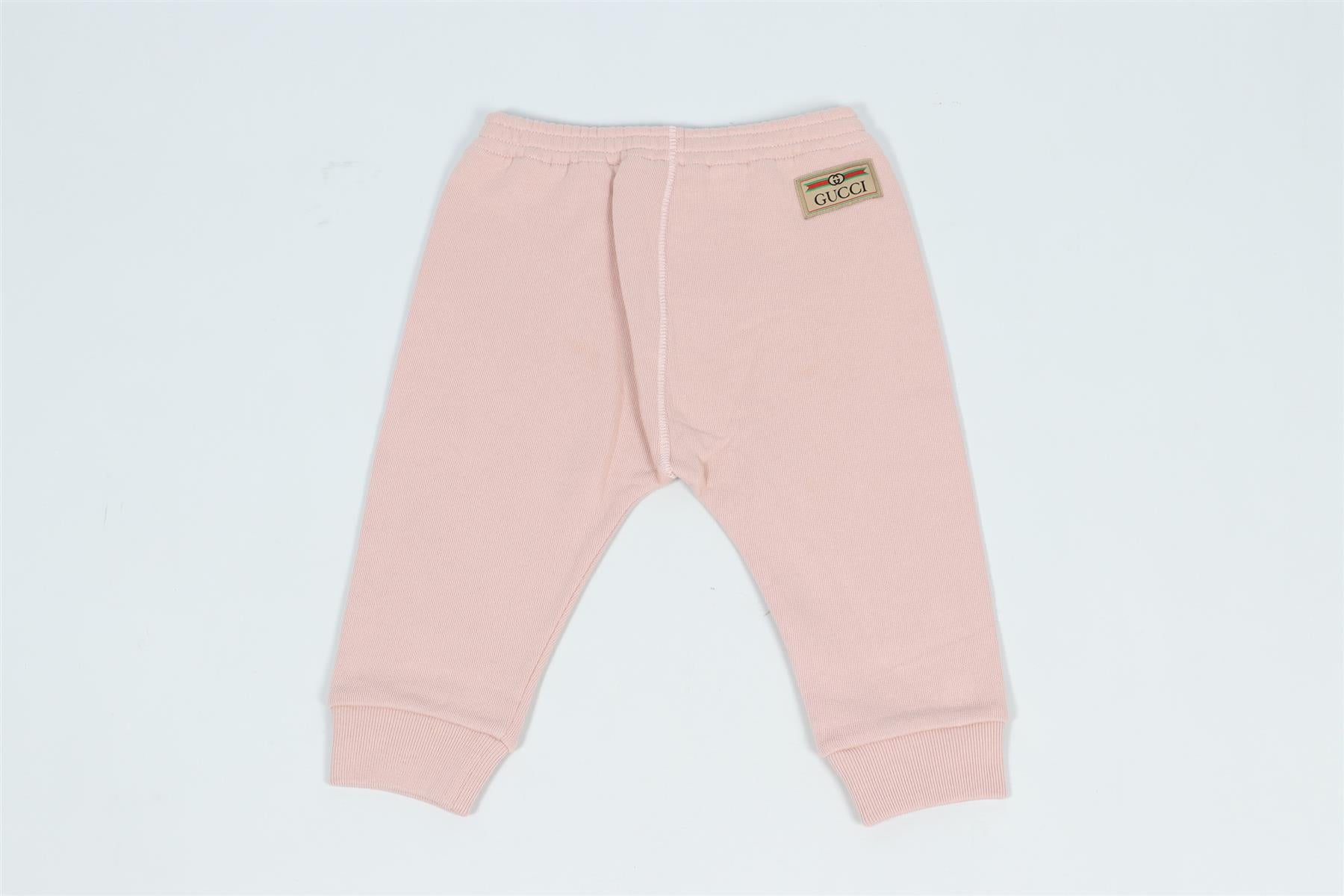 GUCCI PINK BABY GIRLS COTTON PANTS 12-18 MONTHS