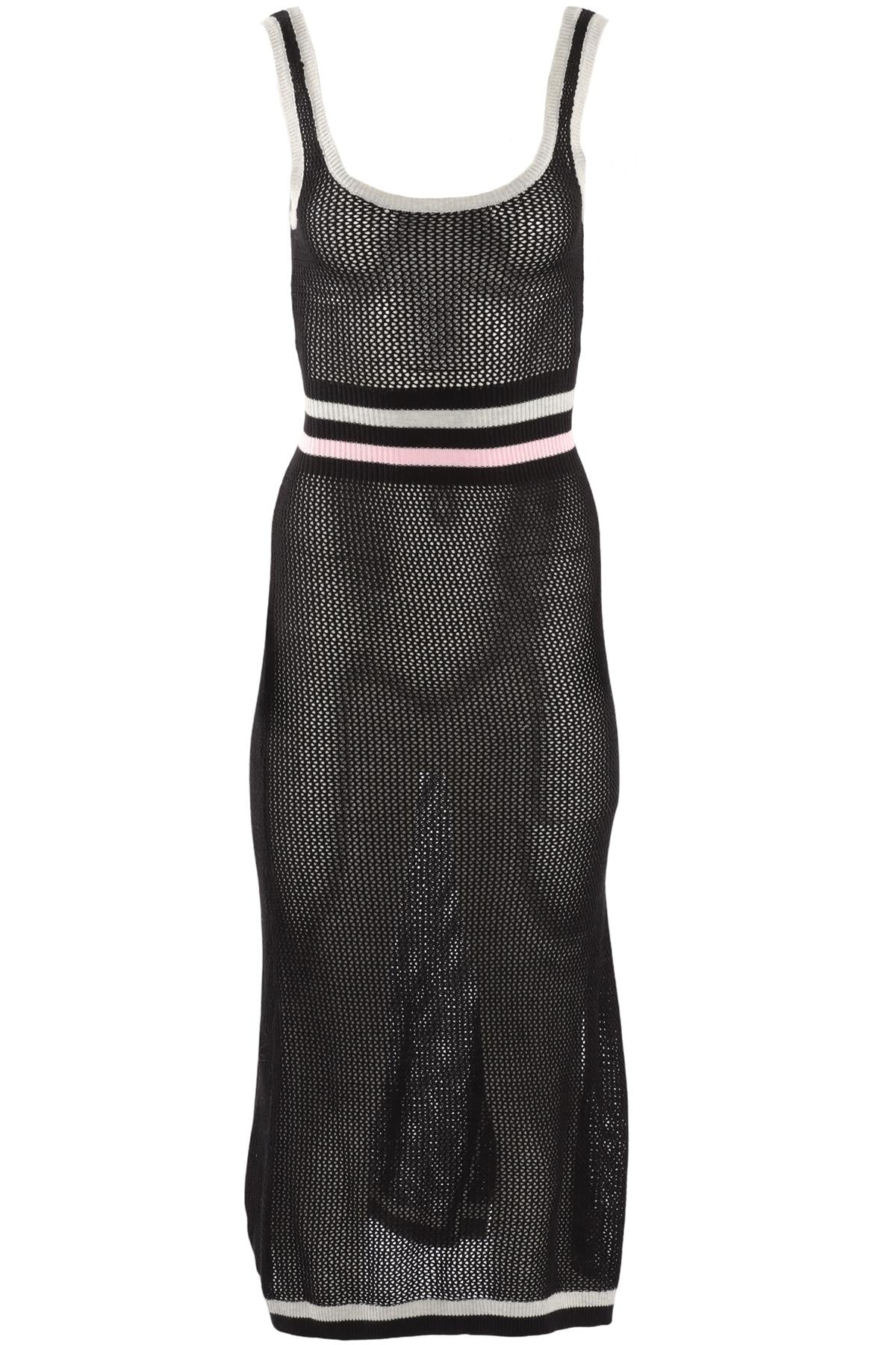 MORGAN LANE BLACK KNIT MIDI DRESS SMALL