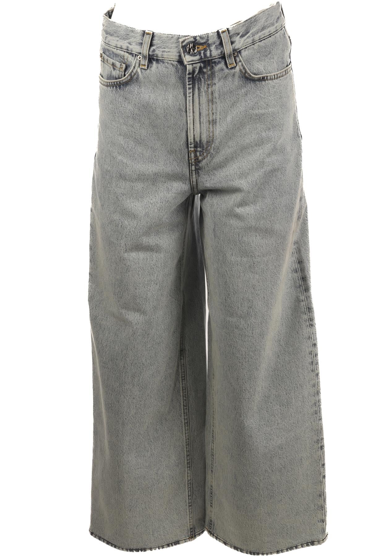 TOTEME BLUE HIGH RISE WIDE LEG PANTS W27 UK 8-10