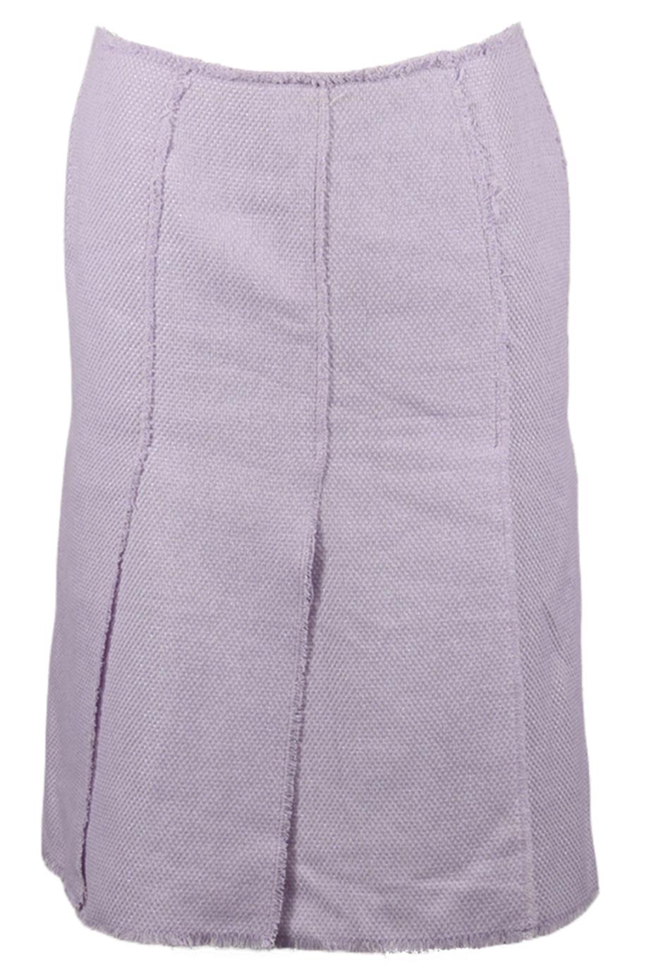 BALMAIN METALLIC COTTON BLEND TWEED SKIRT FR 42 UK 14