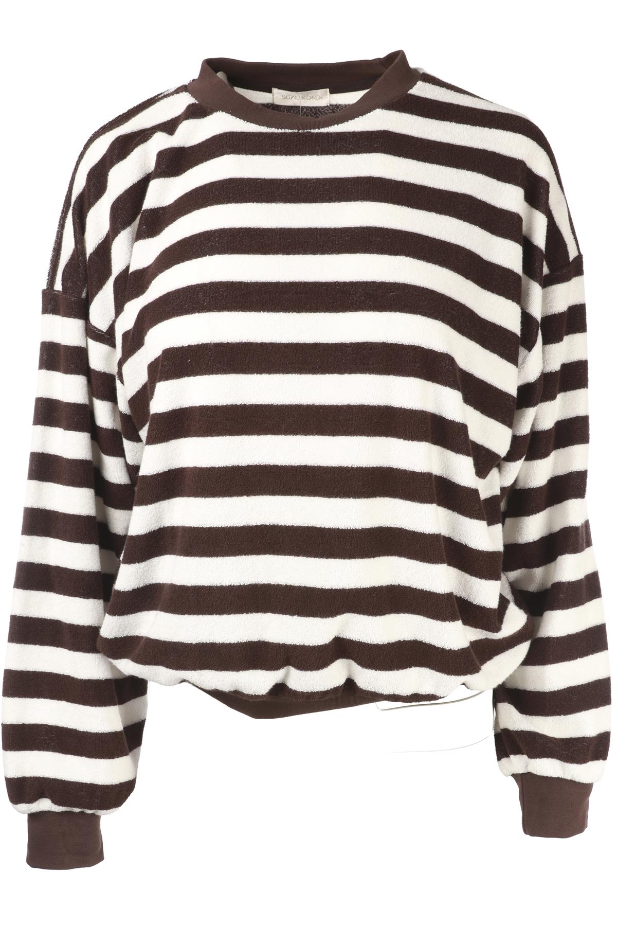 BROWN COTTON SWEATSHIRT