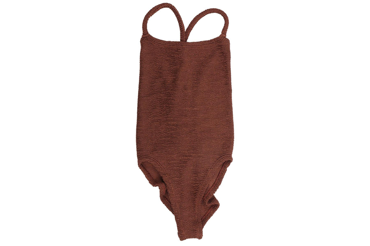 HUNZA G BROWN SWIMSUIT ONE SIZE