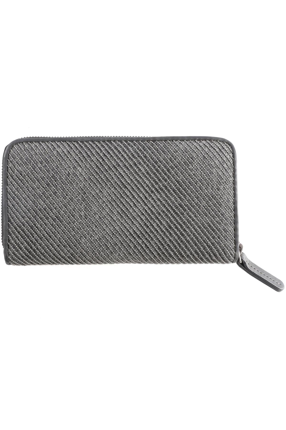 BRUNELLO CUCINELLI GREY LEATHER WALLET