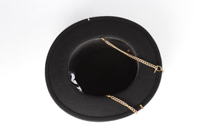 RUSLAN BAGINSKIY BLACK FELT HAT LARGE