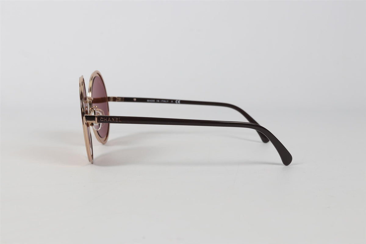 CHANEL ROUND FRAME ACETATE SUNGLASSES