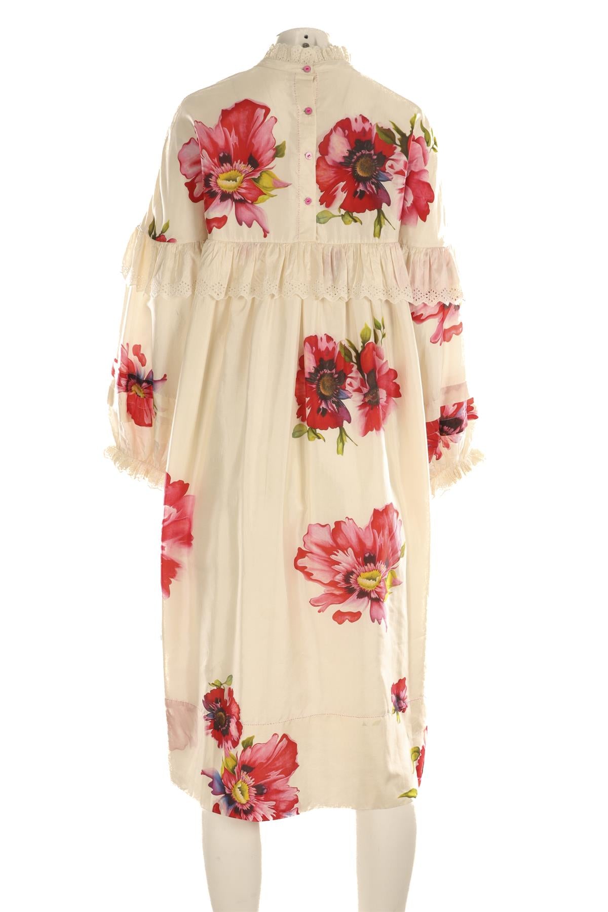 PÉRO CREAM SILK MIDI DRESS FR 38 UK 10