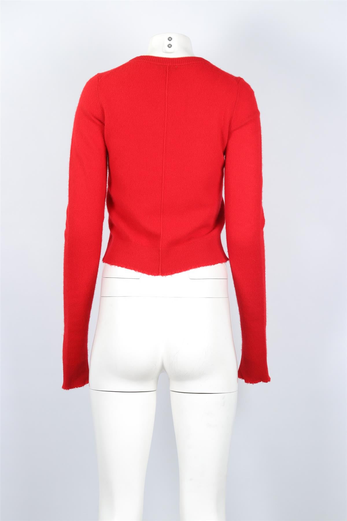RE/DONE RED CASHMERE CARDIGAN SMALL