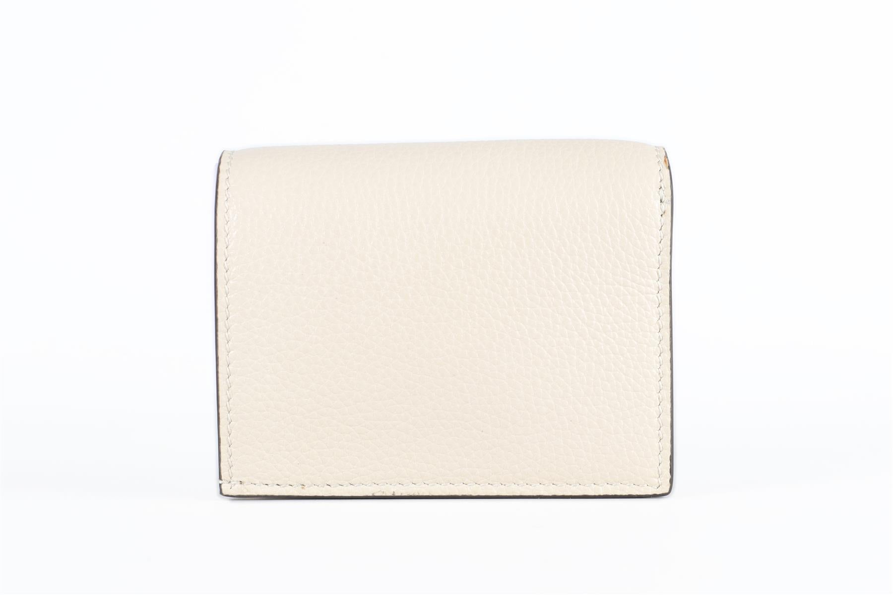 GUCCI CREAM ZUMI GG LEATHER WALLET