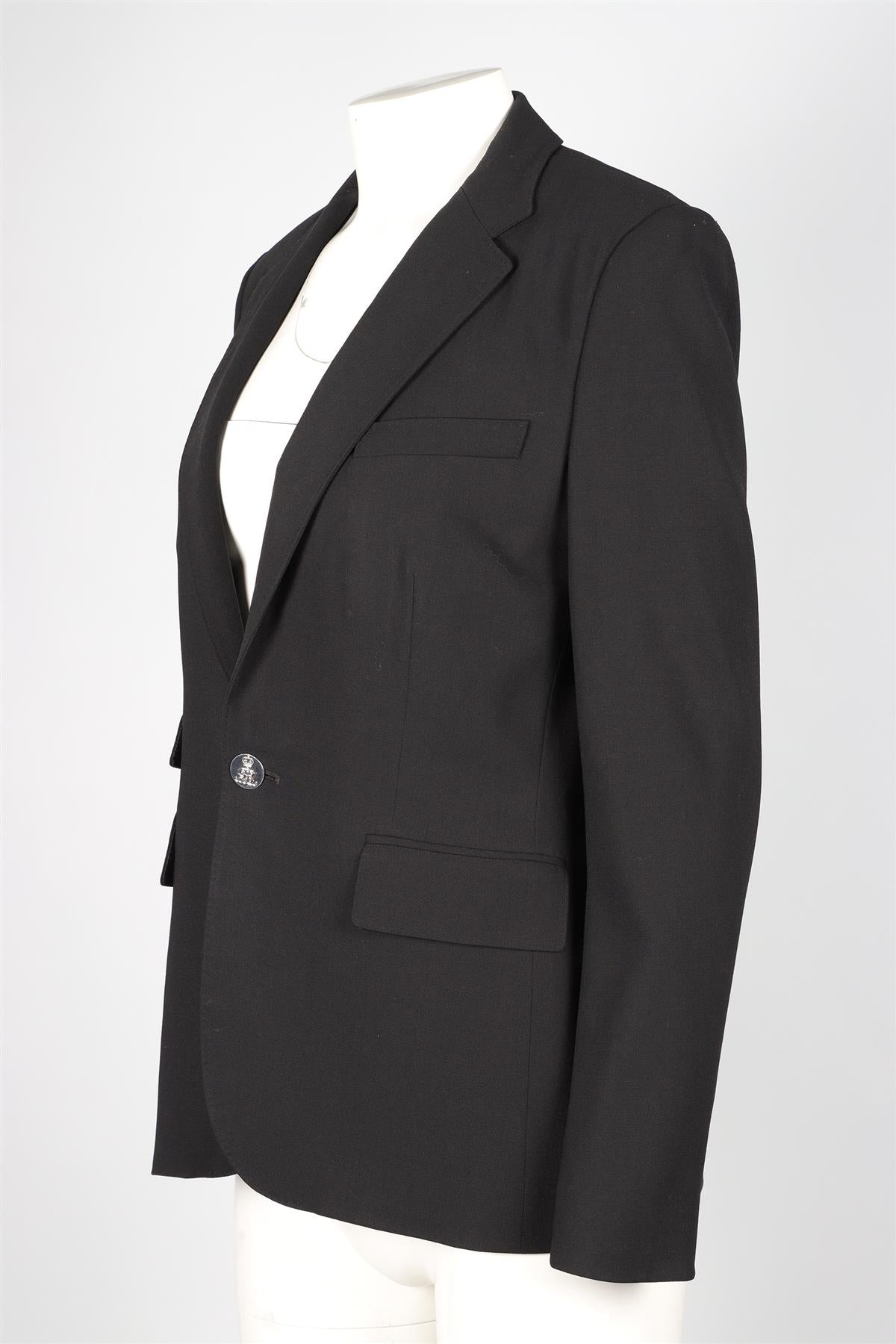 RALPH LAUREN PURPLE LABEL BLACK WOOL BLAZER US 8 UK 12