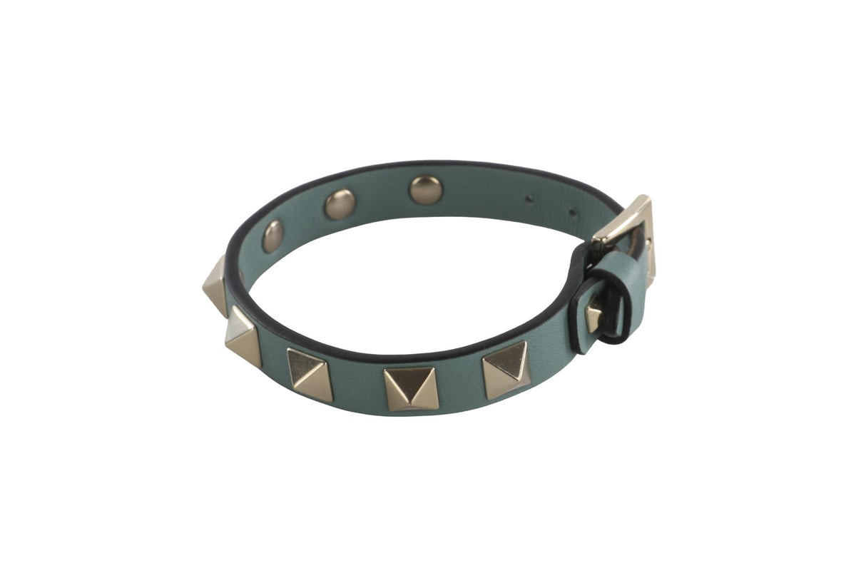 VALENTINO GARAVANI BLUE ROCKSTUD LEATHER BRACELET