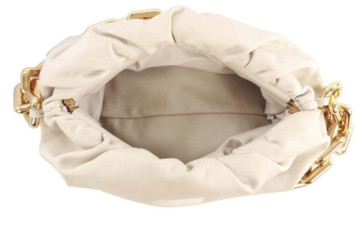 BOTTEGA VENETA ECRU THE CHAIN POUCH LEATHER SHOULDER BAG