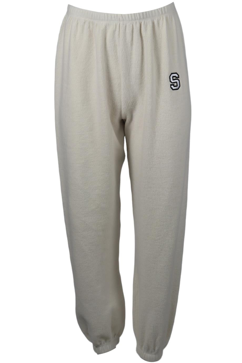 SPRWMN EMBROIDERED FLEECE TRACK PANTS SMALL