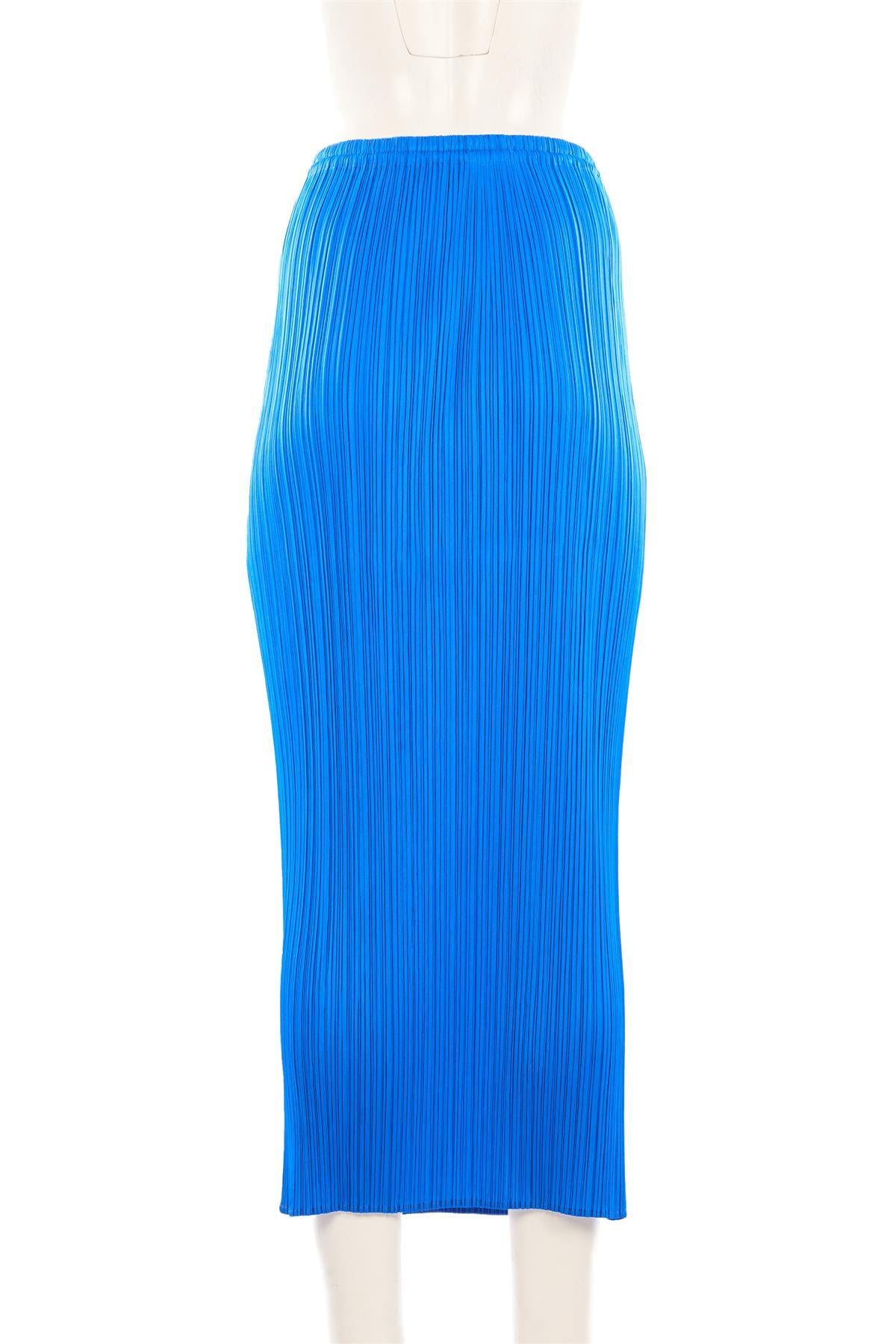 PLEATS PLEASE ISSEY MIYAKE BLUE MIDI SKIRT UK 12