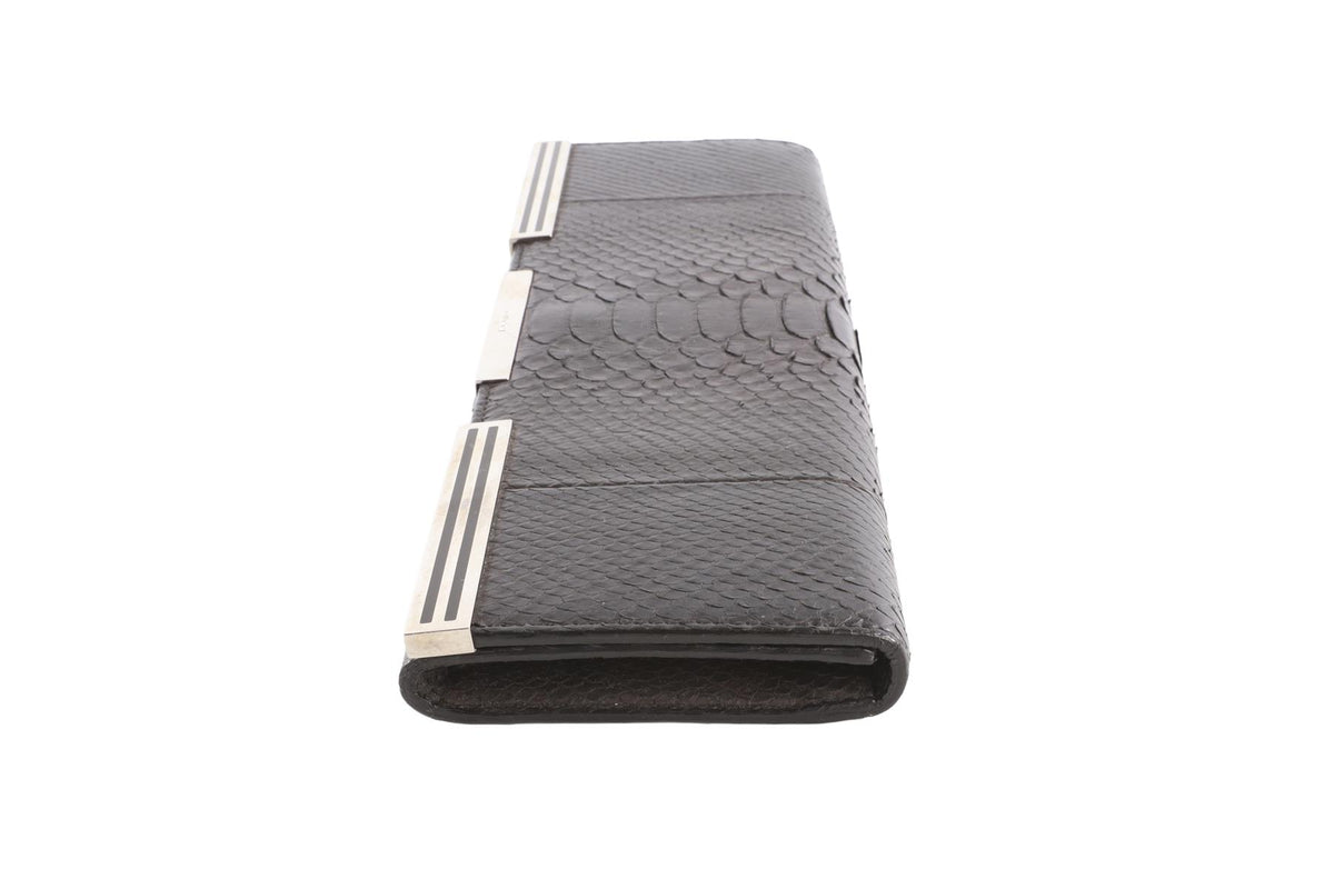 GUCCI BLACK SNAKESKIN CLUTCH