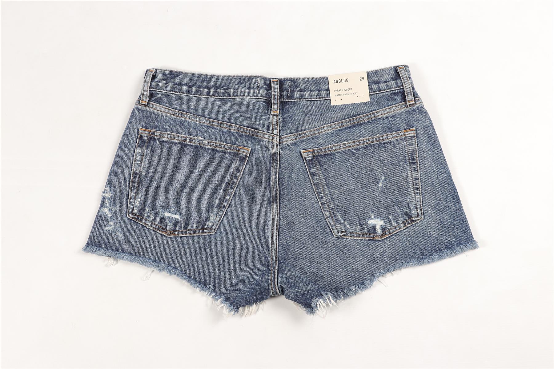 AGOLDE BLUE HIGH RISE DENIM SHORTS W29 UK 10-12