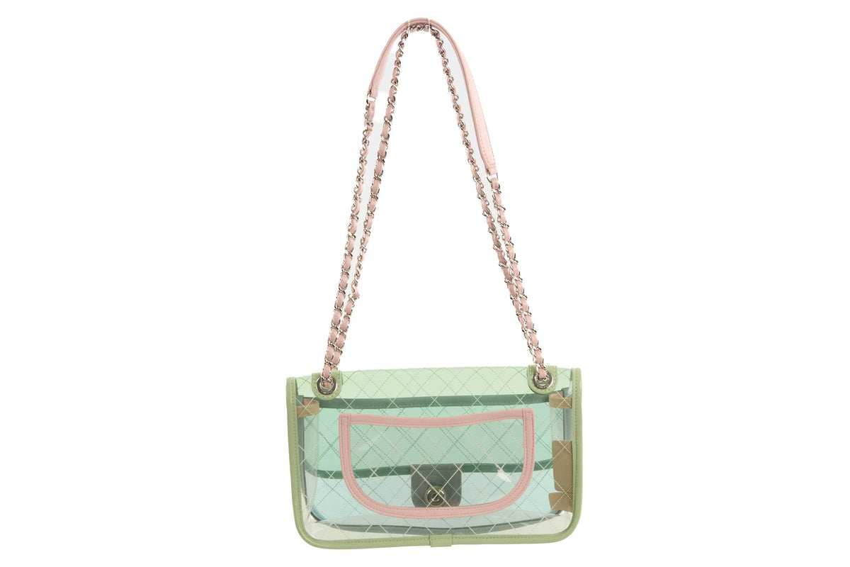 CHANEL GREEN 2018 COCO SPLASH FLAP PVC SHOULDER BAG