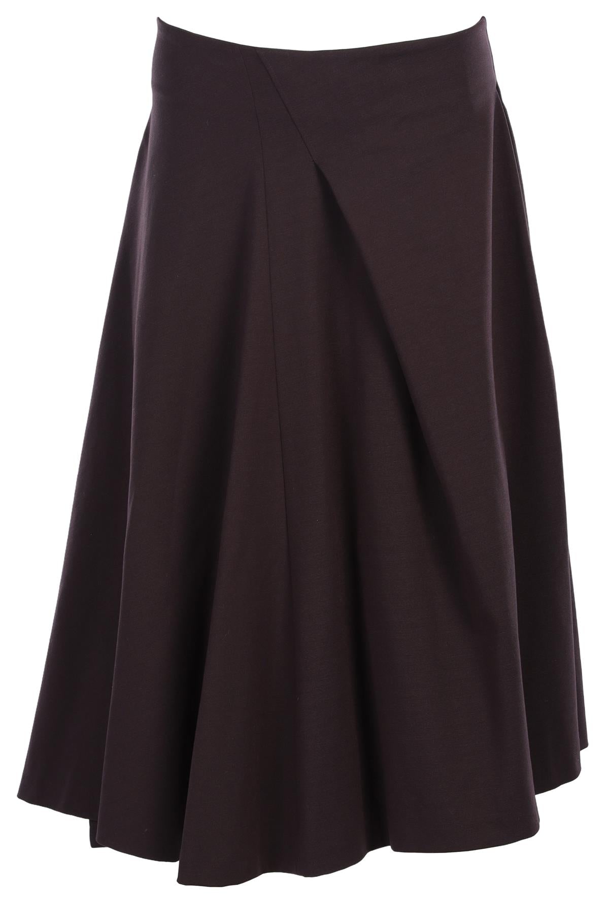 JIL SANDER BROWN JERSEY MIDI SKIRT FR 38 UK 10