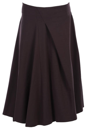 JIL SANDER BROWN JERSEY MIDI SKIRT FR 38 UK 10