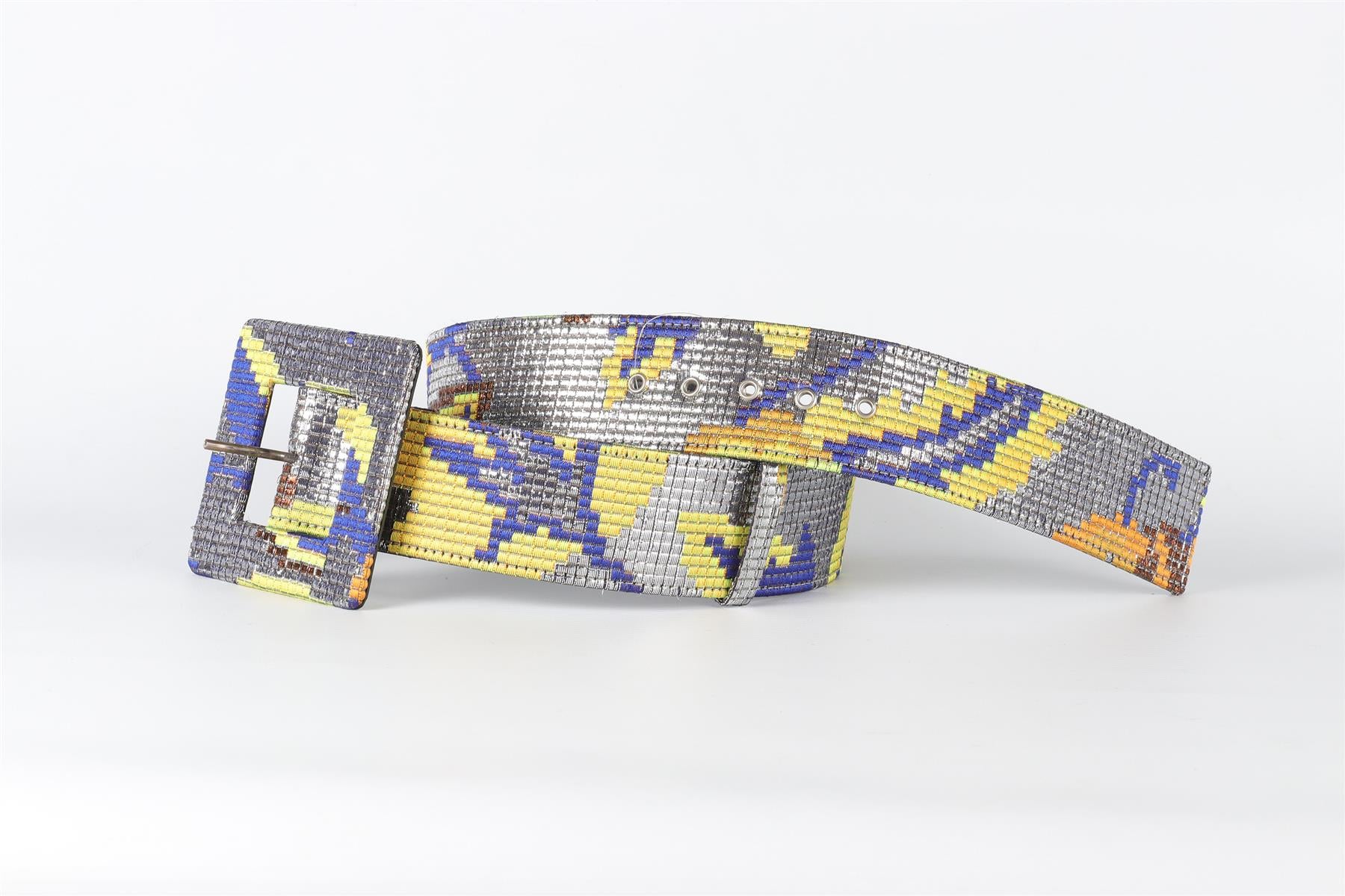 MAISON RABIH KAYROUZ SILVER FABRIC WAIST BELT