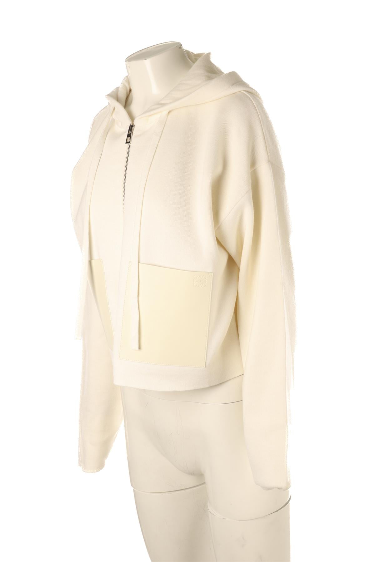 LOEWE CREAM WOOL HOODIE MEDIUM