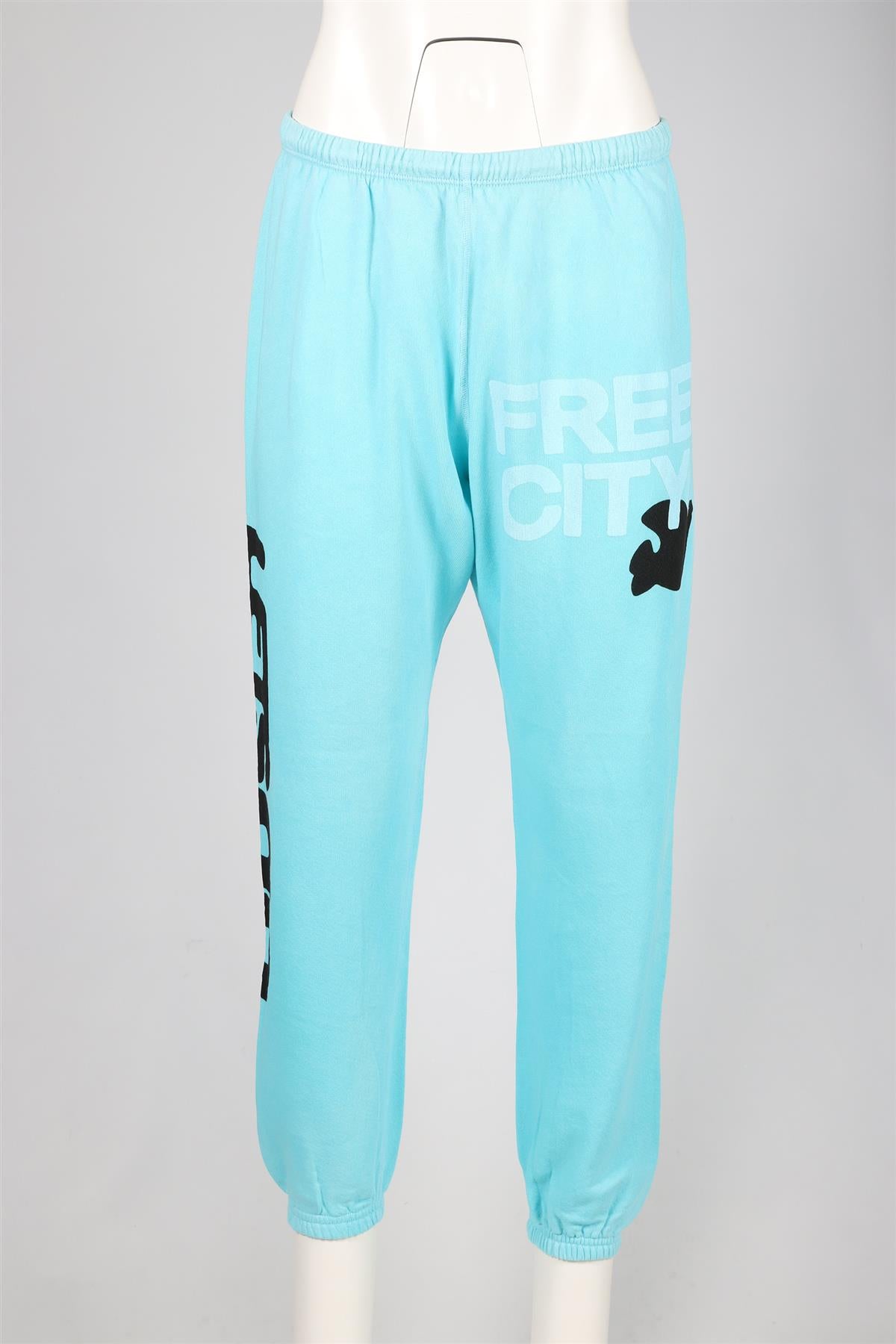 FREE CITY BLUE COTTON TRACK PANTS SMALL
