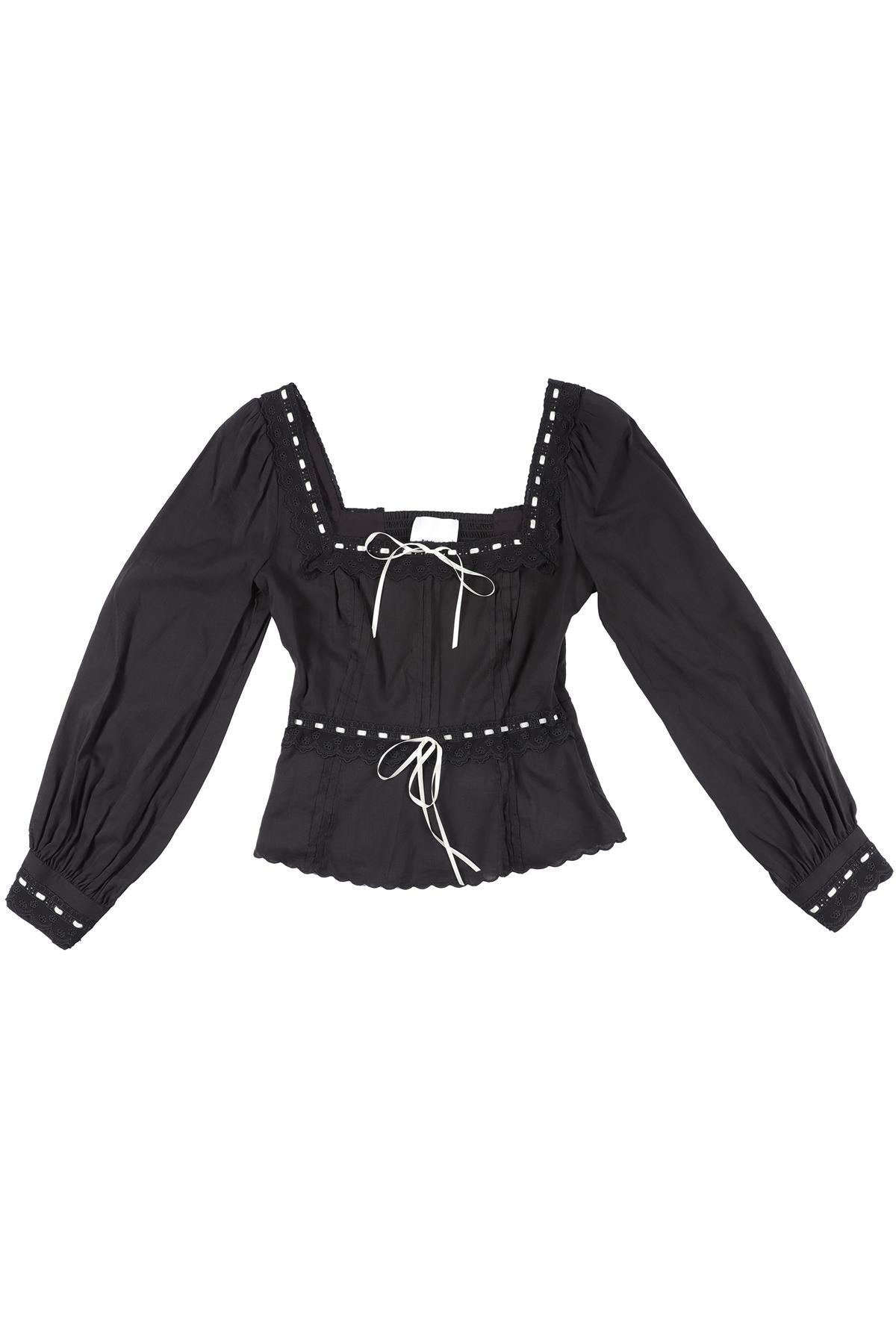 REFORMATION BLACK COTTON TOP US 2 UK 6
