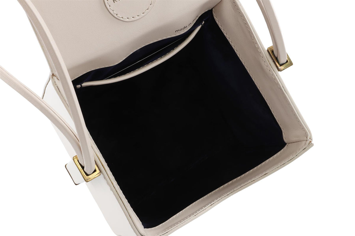 ROKSANDA IVORY BOX LEATHER CLUTCH