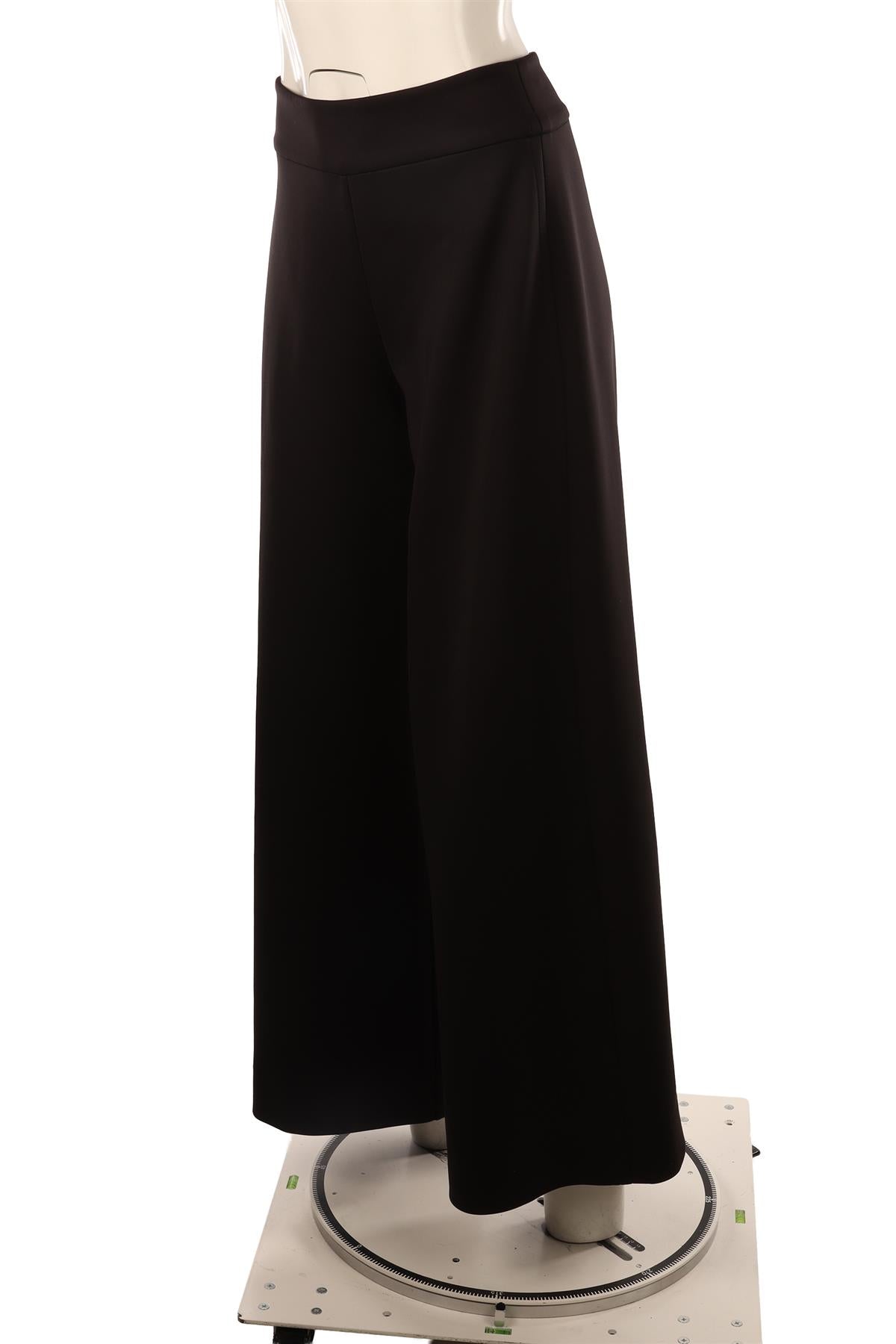 MAX MARA LEISURE BLACK SCUBA WIDE LEG PANTS UK 14