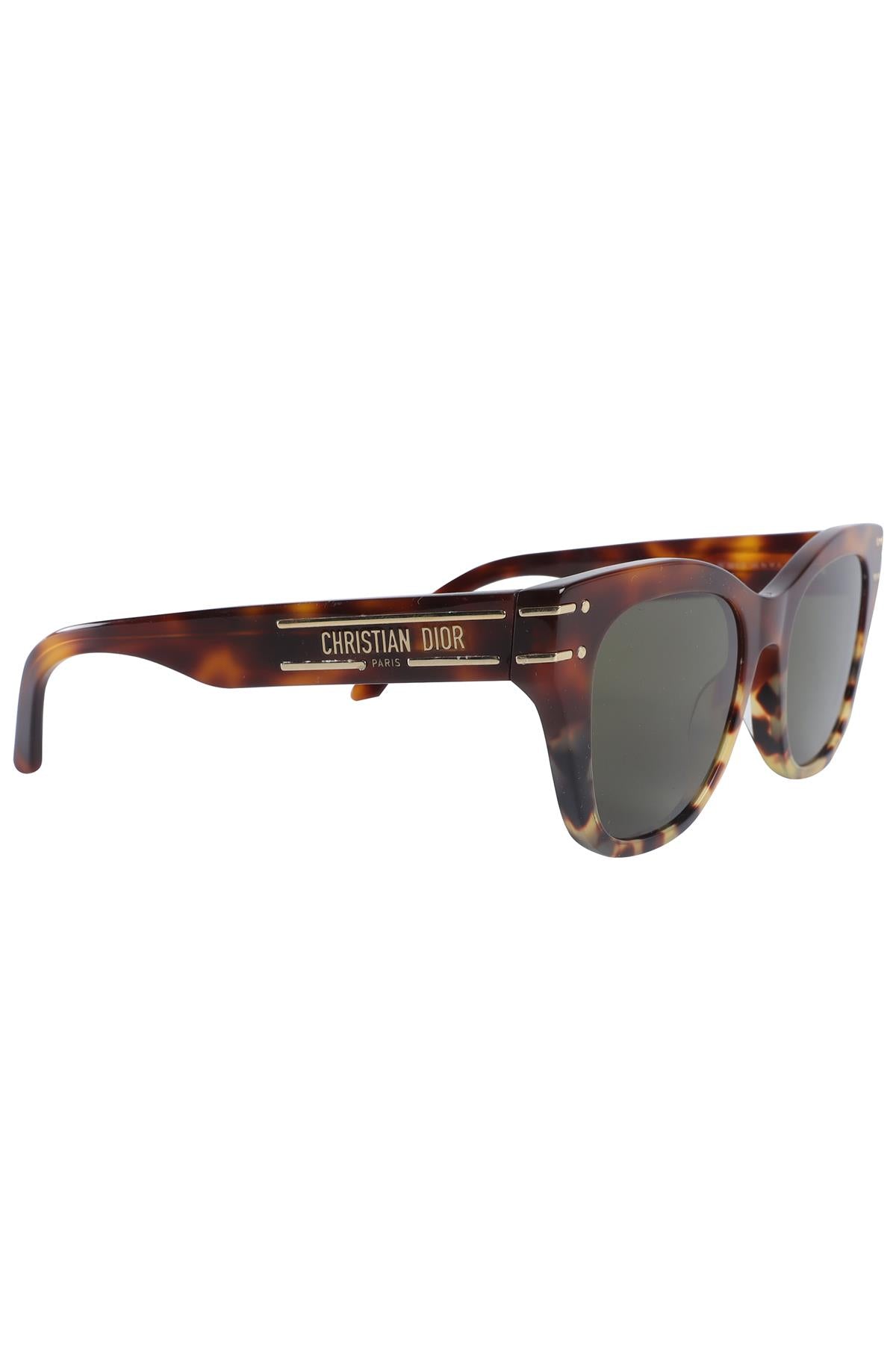 CHRISTIAN DIOR BROWN DIORSIGNATURE SQUARE FRAME ACETATE SUNGLASSES