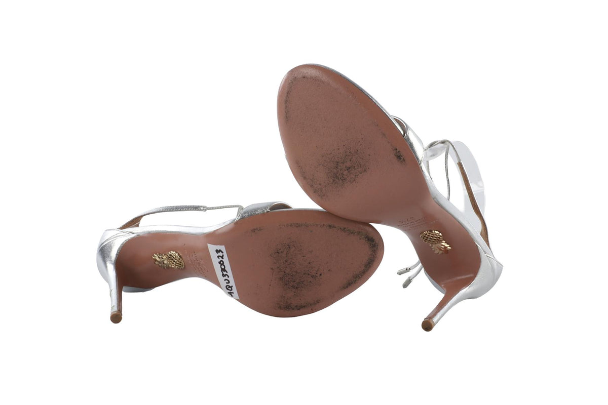 SILVER LEATHER SANDALS