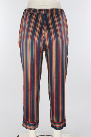 ASCENO MULTI SILK STRAIGHT LEG PANTS MEDIUM