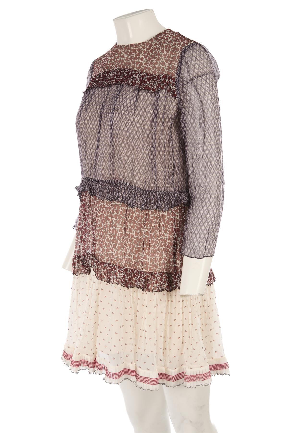 CHLOÉ MULTI SILK MINI DRESS FR 34 UK 6