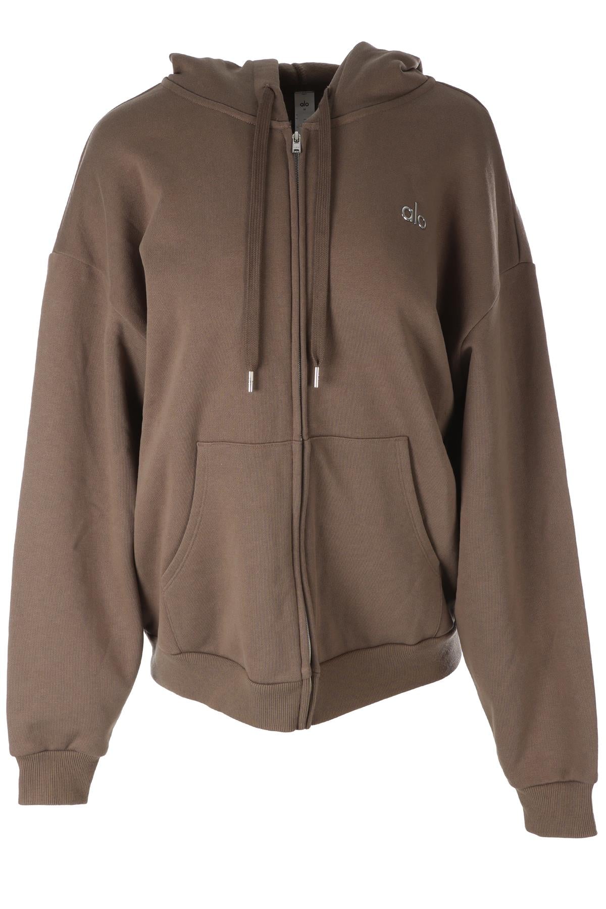 ALO YOGA GREEN COTTON HOODIE MEDIUM