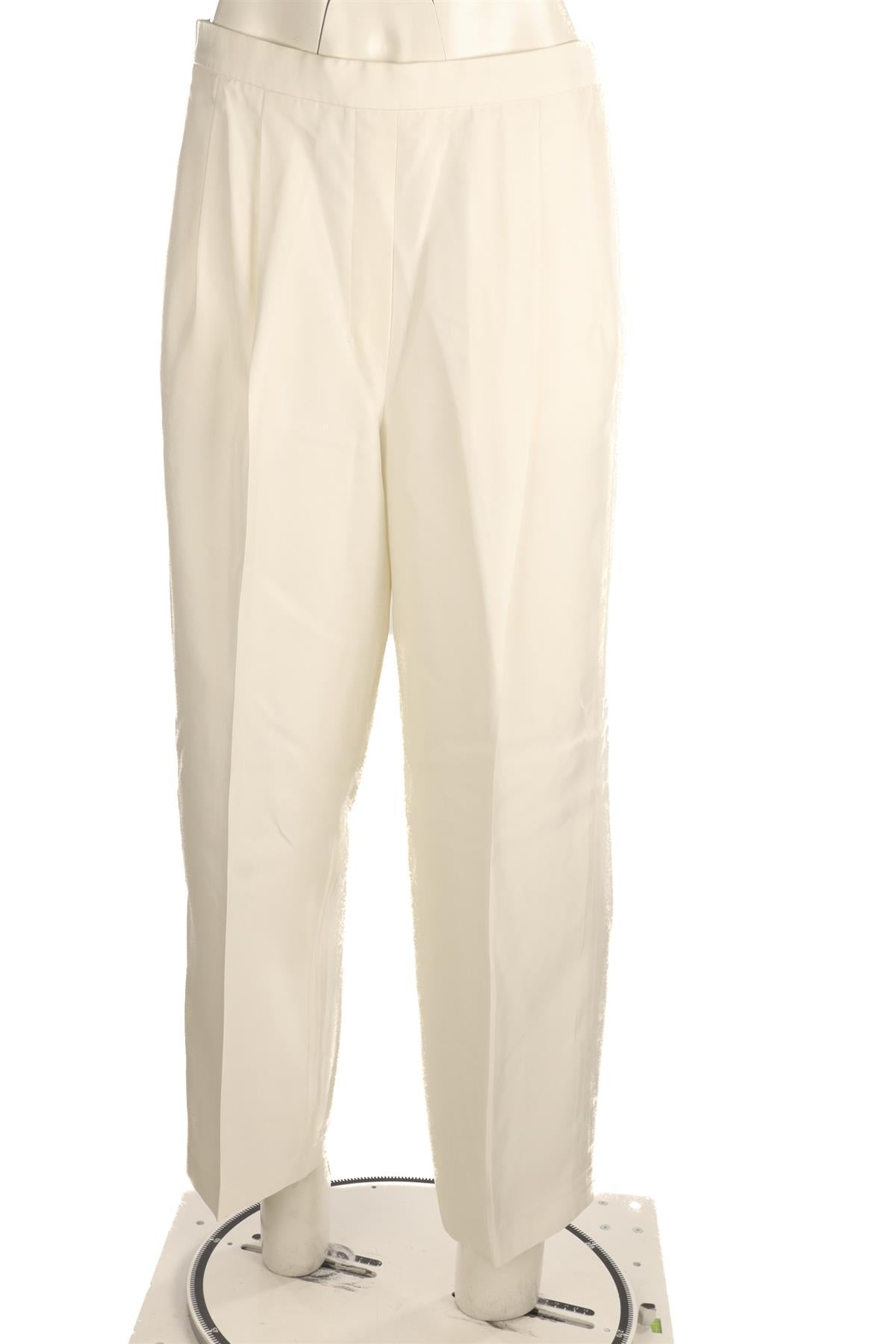 THE ROW WHITE WOVEN STRAIGHT LEG PANTS MEDIUM