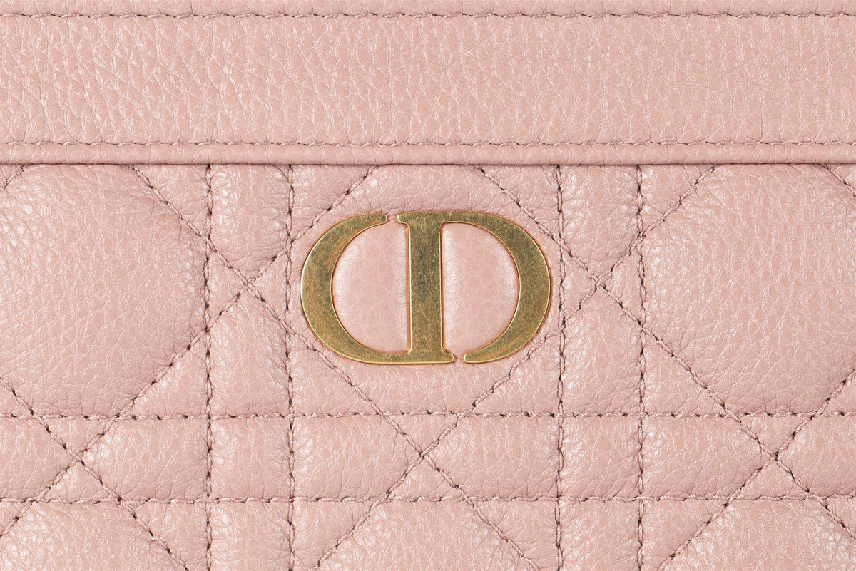 CHRISTIAN DIOR NUDE 2022 CARO CANNAGE LEATHER SHOULDER BAG